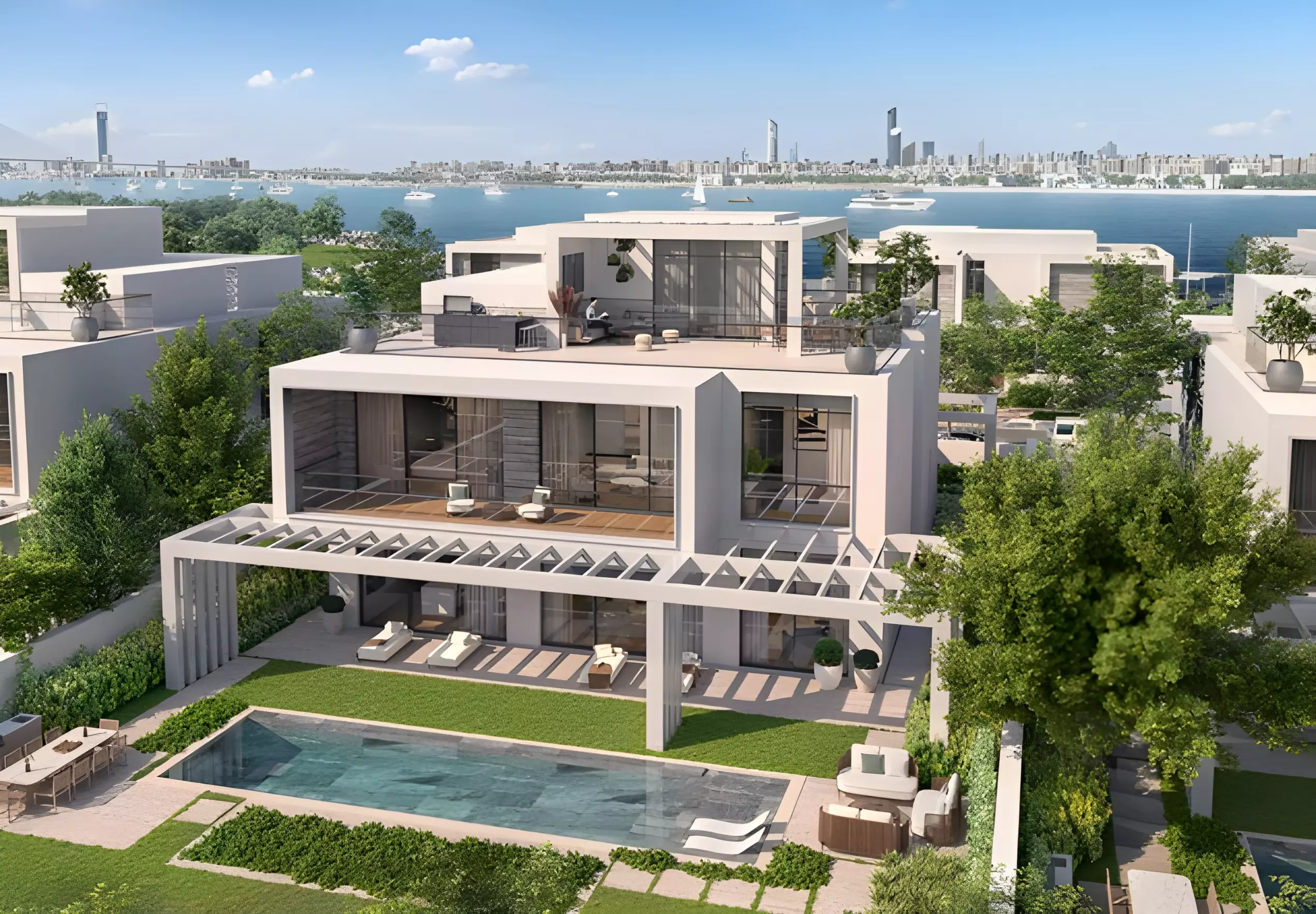 Modern luxury villas at Bashayer Villas Hudayriyat Island Abu Dhabi