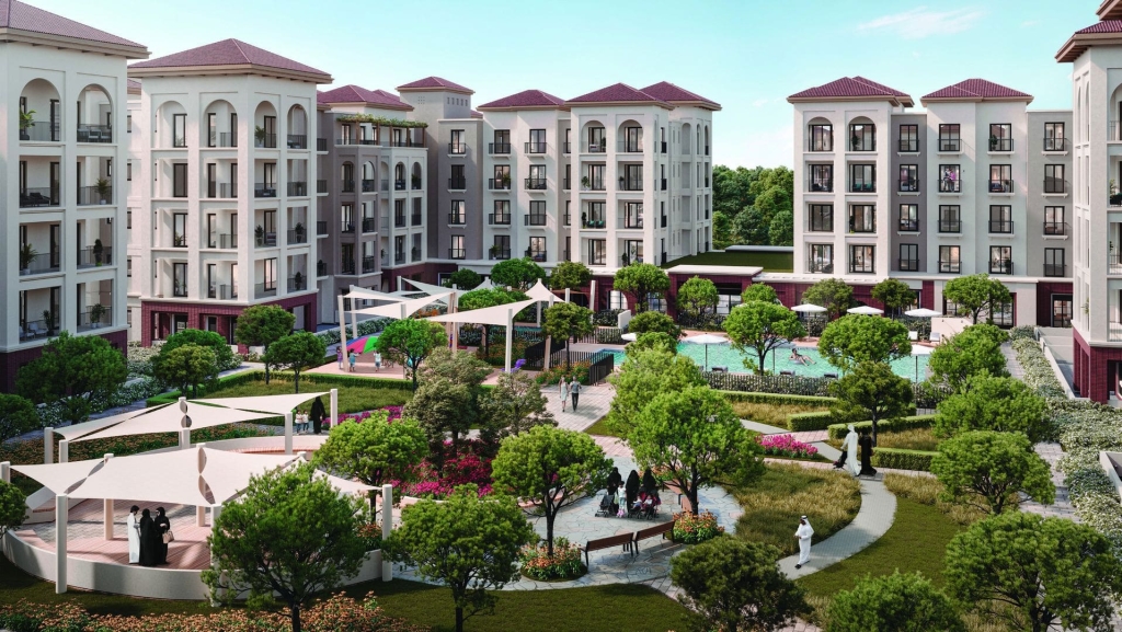 Bloom Living Granada apartments in Zayed City Abu Dhabi with modern Mediterranean design and premium amenities