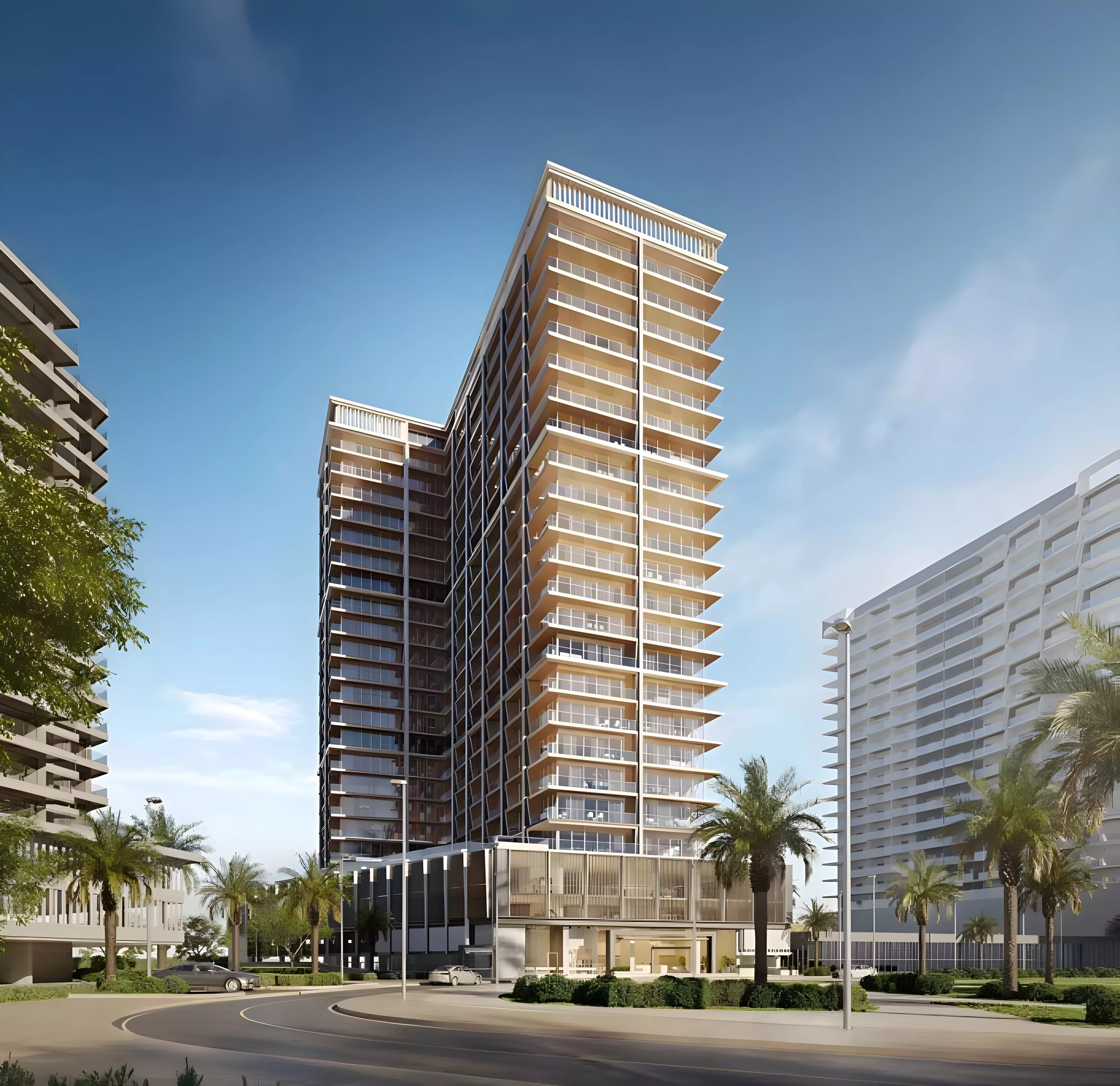 Binghatti Starlight exterior view – Luxury residential tower in Al Jaddaf, Dubai by Binghatti Developers.