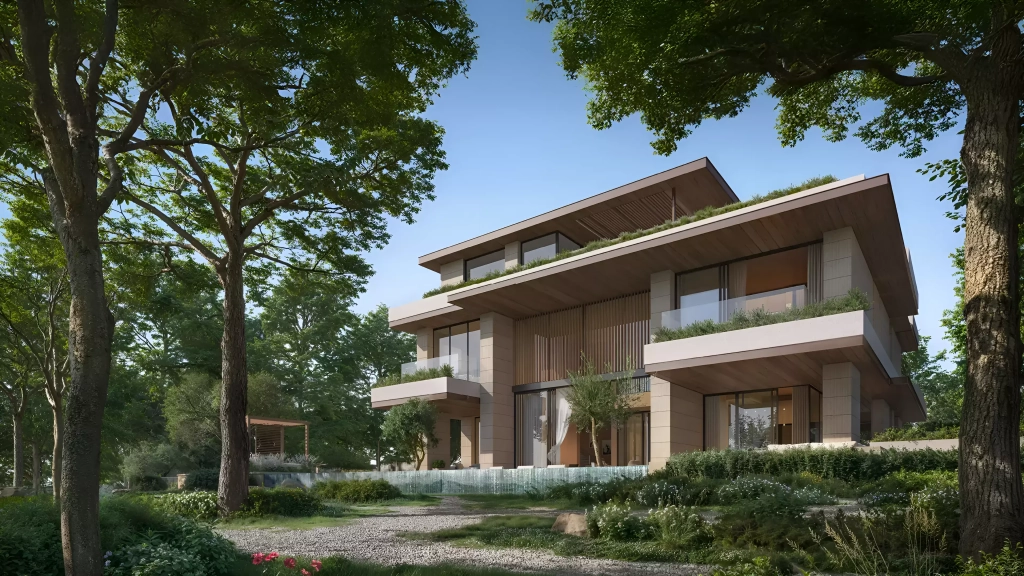 Wilds Moringa Mansions by Aldar – ultra‑luxury 5‑ & 6‑bed mansions set in lush greenery, with rooftop terraces, private pools and nature trails in Dubailand.