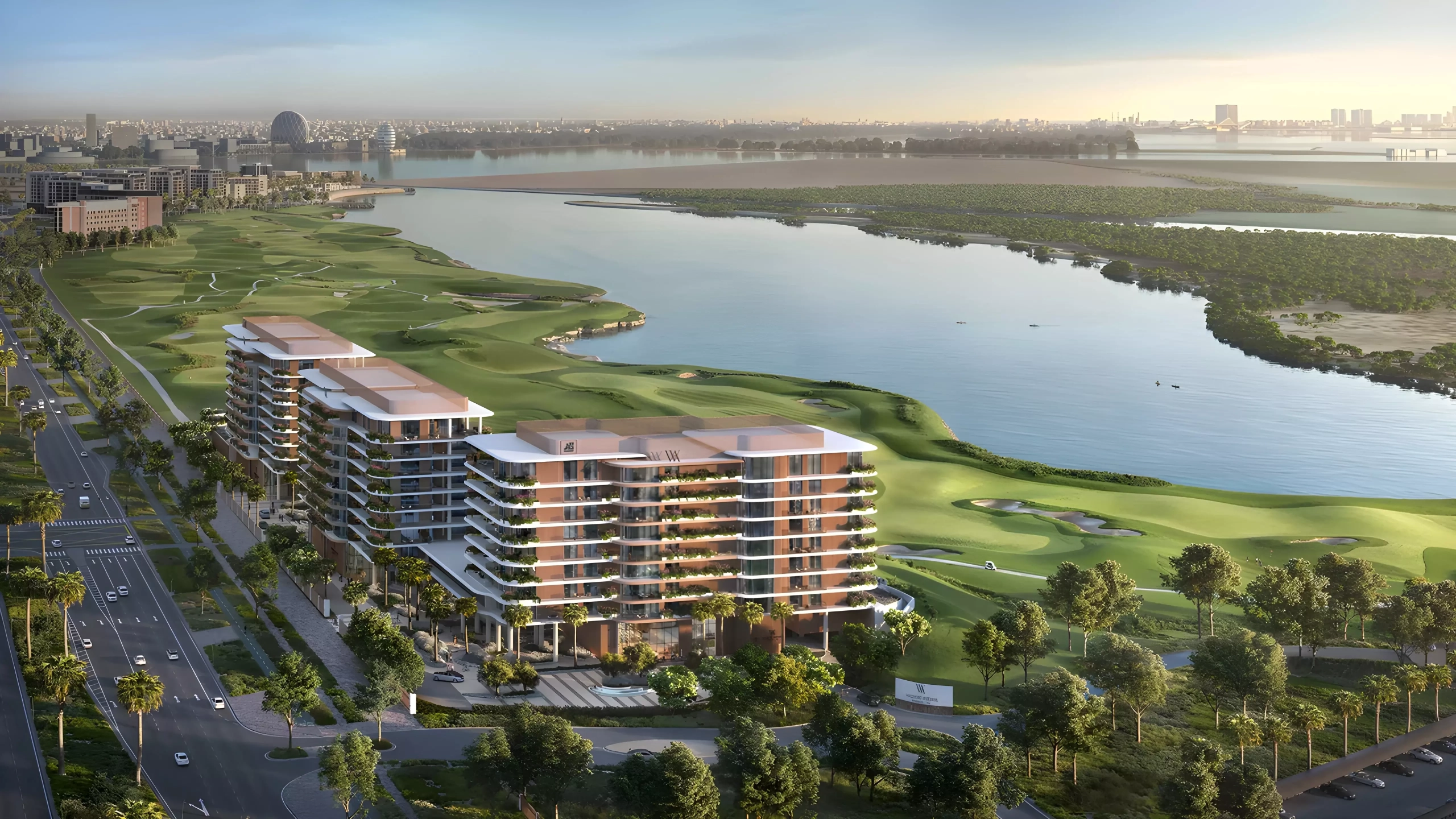Yas Links Luxury Living by Aldar – upscale 1‑3 bed apartments and duplexes overlooking Yas Links golf course with resort‑style amenities on Yas Island, Abu Dhabi.
