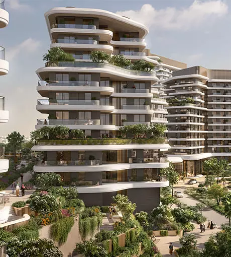 Verdes by Haven – wellness-inspired 1‑ to 3‑bed apartments and duplexes in Dubailand’s green community with leafy walkways and modern amenities.