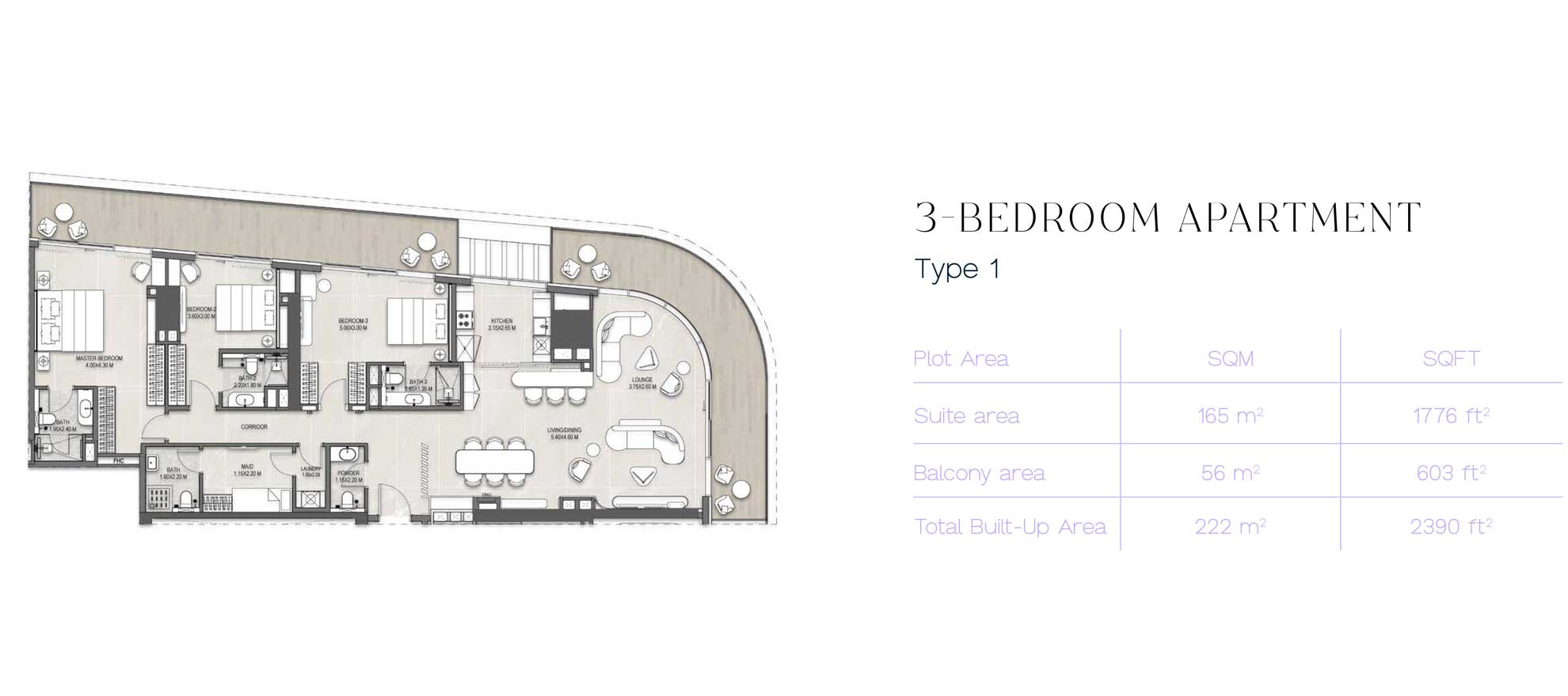 3 Bedroom at The Artery Residences