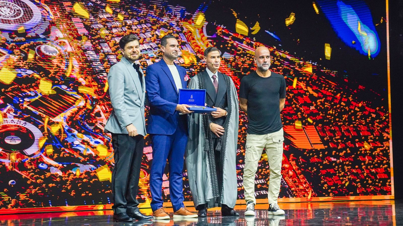 Mohammed Al Khateeb, KATAL Property Investment CEO, wins a home at the Ohana Manchester City Yas Residences event in Abu Dhabi